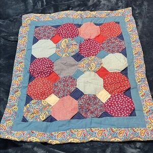 Source Unknown Red and Blue Quilted Vibrant Patchwork BeddingPillow Shams